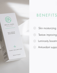 Bella Aura skincare product box with benefits listed on a white background