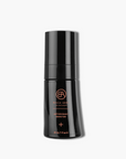 Black skincare bottle with bella aura skincare logo on a white background