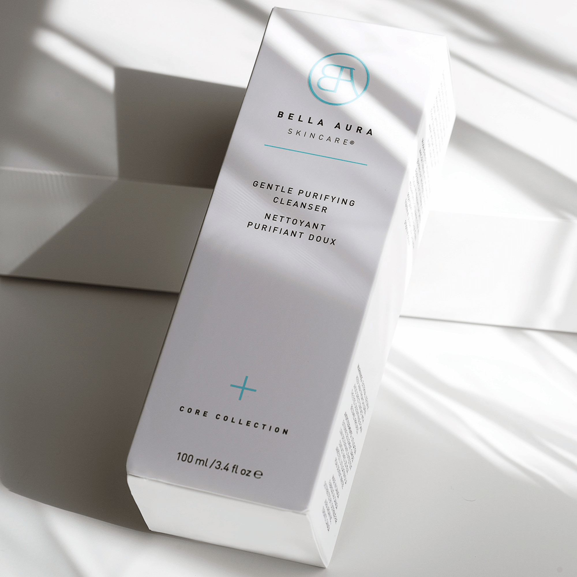 Bella Aura Skincare Gentle Purifying Cleanser box on a light background