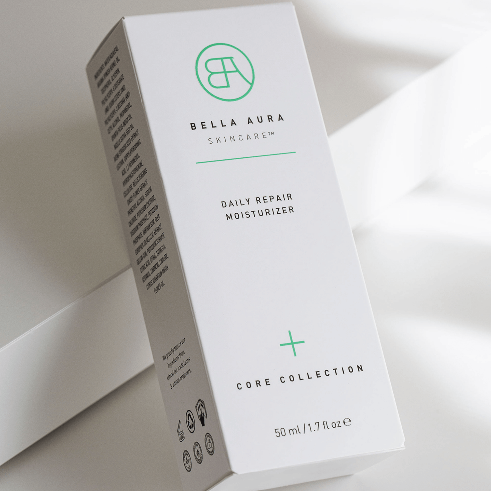 Bella Aura Skincare Daily Repair Moisturizer box on a white background
