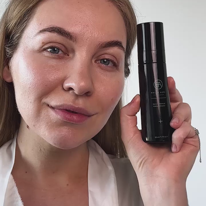 video on how to use the daily repair moisturizer bella aura skincare