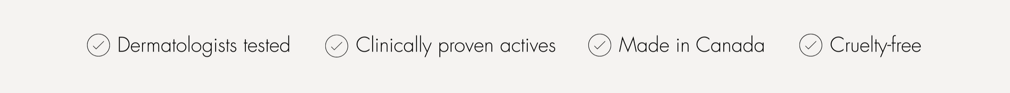 List of product quality attributes on a white background